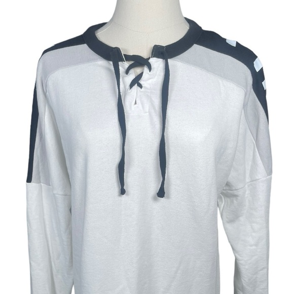 PINK VS XS Sweatshirt Crewneck Sweater Victorias Secret Love Pink Oversized Tops - Picture 8 of 13